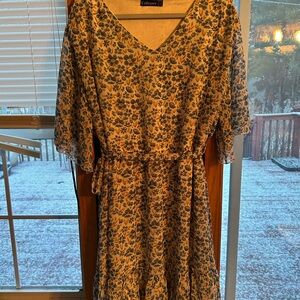 🌼Women's Floral Dress - Blue and Cream